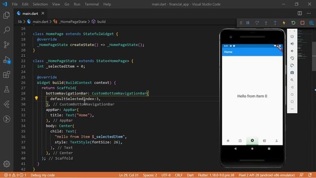 Custom Bottom Navigation Bar Widget - Flutter - Part 2 смотреть онлайн