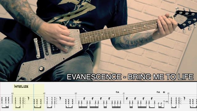 EVANESCENCE - Bring me to life [GUITAR COVER + TAB] смотреть онлайн