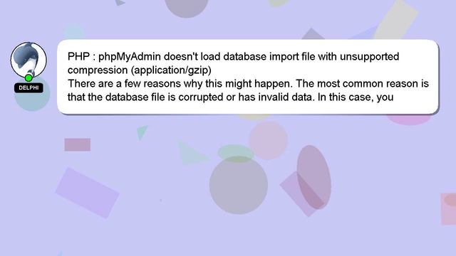 PHP : phpMyAdmin doesn't load database import file with unsupported compression (application/gzip) смотреть онлайн