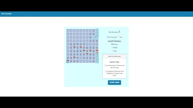MineSweeper HTML javascript смотреть онлайн