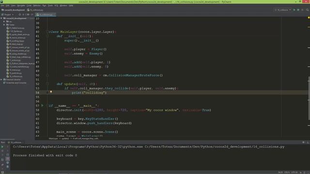 cocos2d python - 20 - collision detection смотреть онлайн