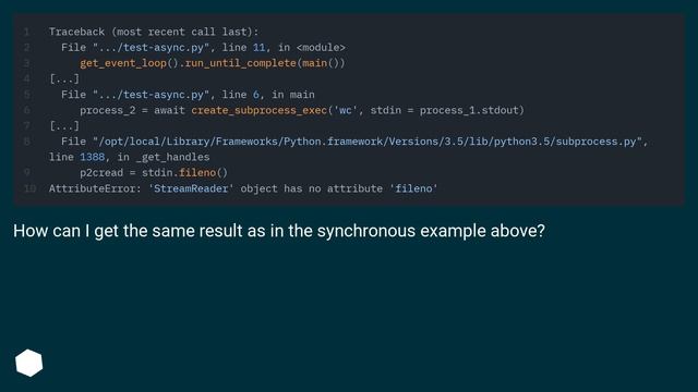 Connect two processes started with asyncio.subprocess.create_subprocess_exec() смотреть онлайн
