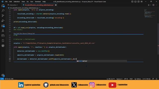 [Python] Identificando Encoding e o Delimitador de Colunas em um Arquivo CSV смотреть онлайн