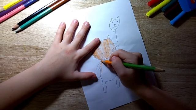 Как нарисовать котёнка ? Детский рисунок смотреть онлайн