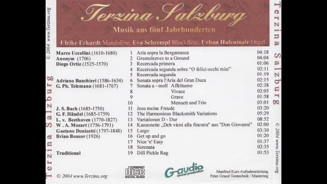 Musik aus fünf Jahrhunderten für Mandoline, Blockflöte, Orgel - Terzina Salzburg смотреть онлайн
