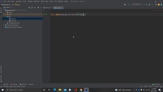 Create function and hello world in kotlin смотреть онлайн