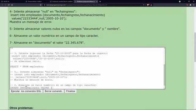MySQL Ejercicio: 150 Valores Inválidos Campos de la Tabla empleados: Números, Texto y PRIMARY KEY смотреть онлайн