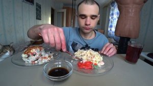 МУКБАНГ СУШИ ТОРТ С КУРИЦЕЙ / РОЛЛЫ / ПАСТА ФЕТУЧИНИ С ЛОСОСЕМ / ОБЖОР / Mukbang EATING/ ASMR / АСМР