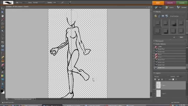 Drawing With A Tablet In Adobe Photoshop Part 1 смотреть онлайн