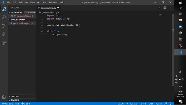 Python ile Görüntü İşleme- Kameradan Canlı Görüntü Alma смотреть онлайн