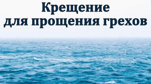 Крещение для прощения грехов. Отвечает Д. В. Самарин.