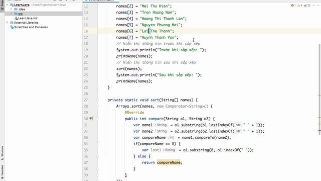 Java - Sắp xếp danh sách họ và tên theo thứ tự từ điển смотреть онлайн