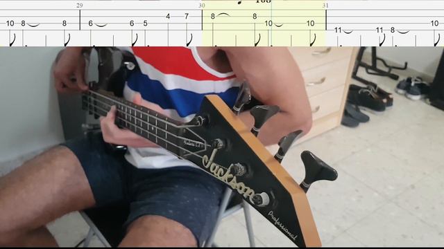 Muse - Feeling Good Bass cover with TABS on screen смотреть онлайн