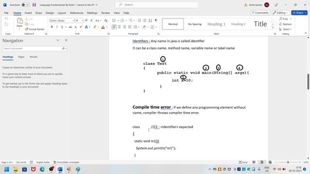 Comments/Identifiers In java, Java Fundamental, Java смотреть онлайн