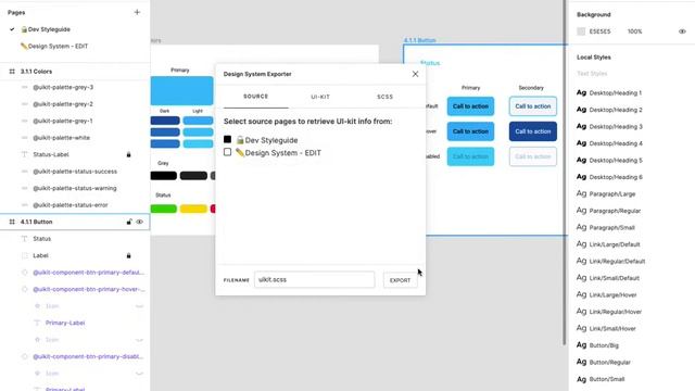 UIKIT to SCSS - figma plugin смотреть онлайн