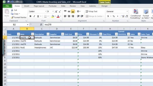 CXM Master Inventory and Sales Workbook V1.0 for Excel 2010 Part 3 of 6 смотреть онлайн