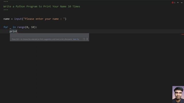 Write a Python Program to Print Your Name 10 Times смотреть онлайн