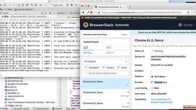 SPy -Docker + BrowserStack смотреть онлайн