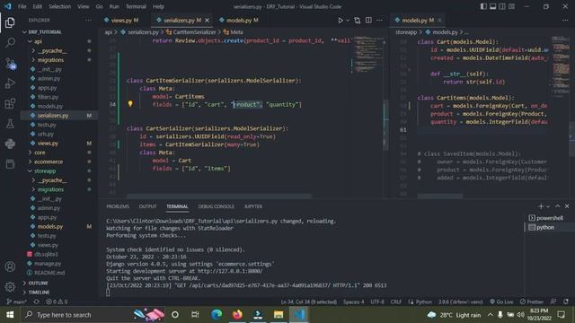 Retrieve Cart and its Items | Django Rest Framework | Build an Ecommerce Restful API - pt 11 смотреть онлайн