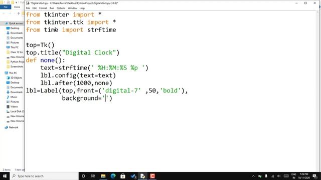 Digital Clock Using Python | Creating clock in Python смотреть онлайн