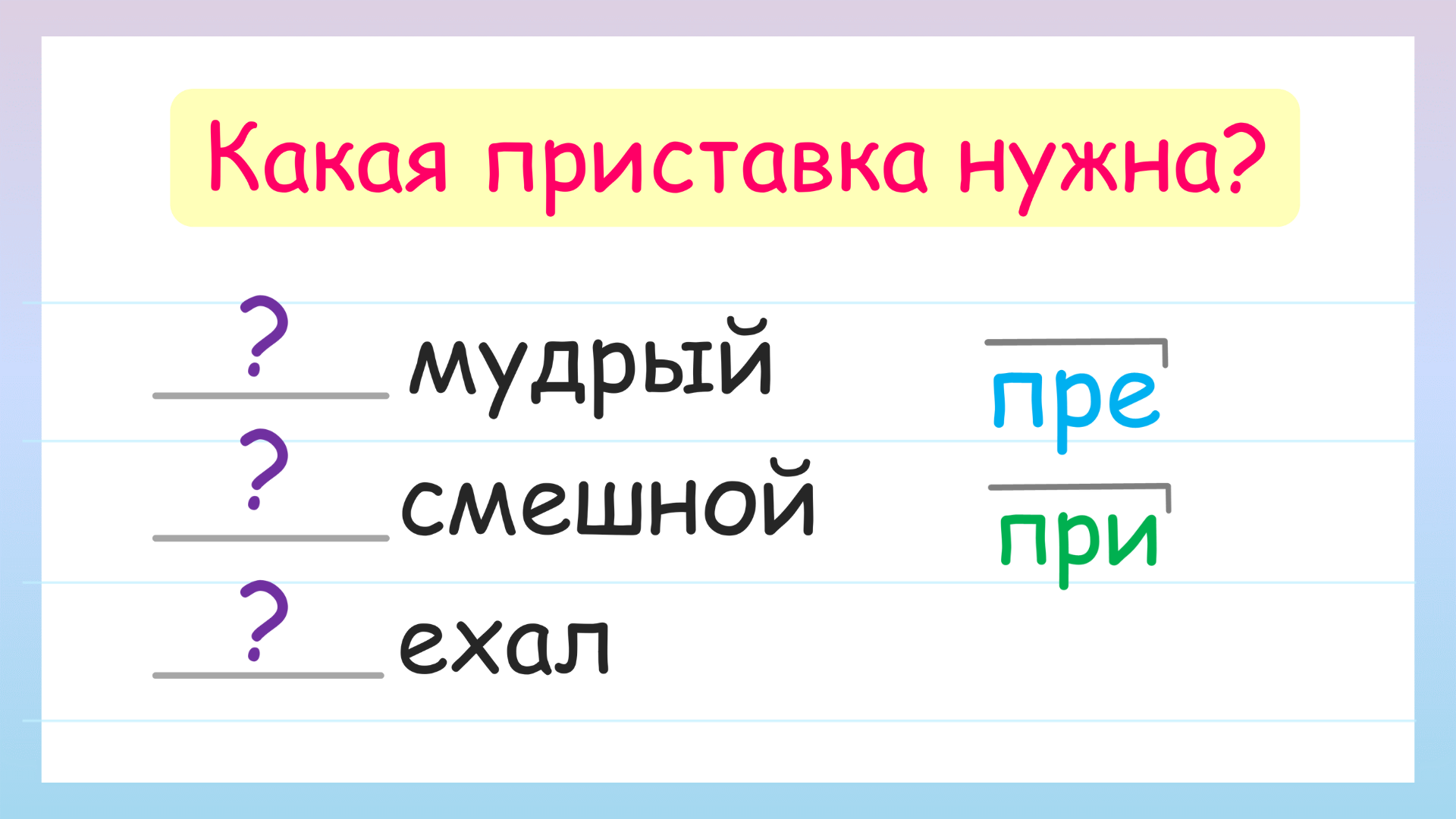 Какая приставка нужна? Приставки ПРЕ и ПРИ смотреть онлайн