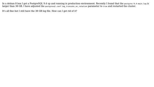 Can I delete a postgresql-9.x-main.log in a running cluster? смотреть онлайн
