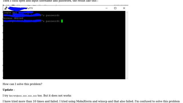How can I solve "access denied" when I login via putty? смотреть онлайн