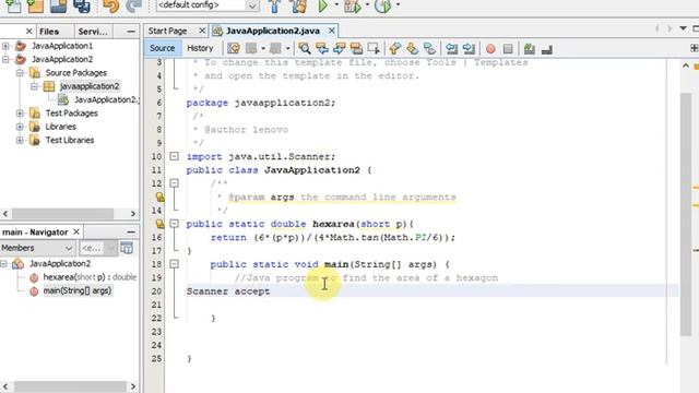 program to find the area of a hexagon in java смотреть онлайн