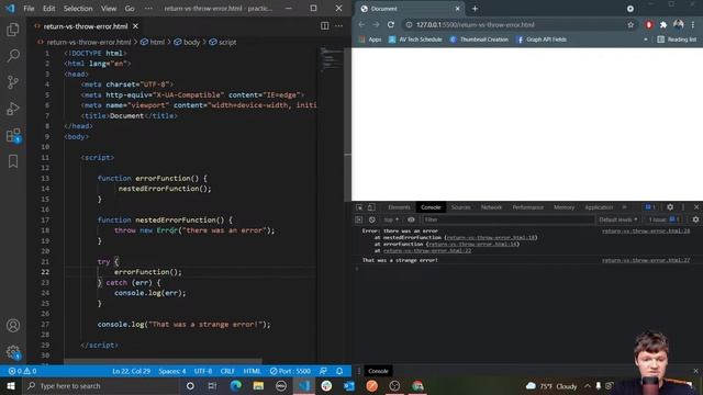 JavaScript - Throw vs. Return Error смотреть онлайн