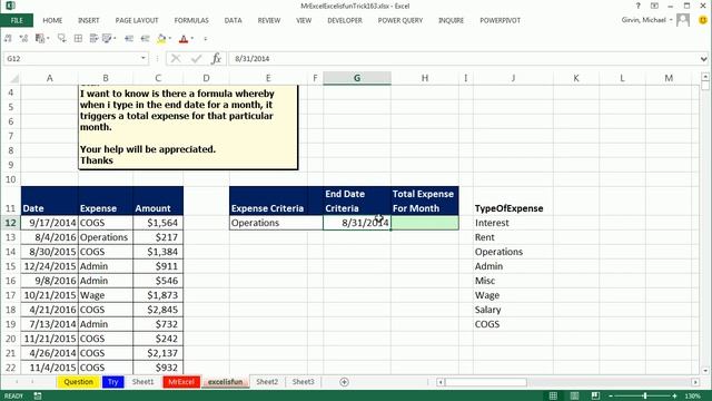 Mr Excel & excelisfun Trick 163: Monthly Expense Given End Date & Expense Name: Formula or Pivot? смотреть онлайн