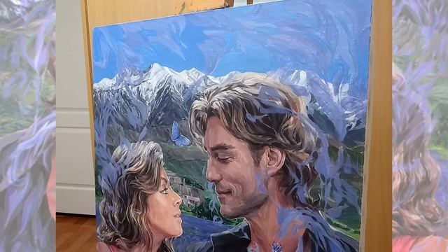 Acrylic painting process // Процесс написания картины "Веточка лаванды" // художник Наталья Резанов смотреть онлайн