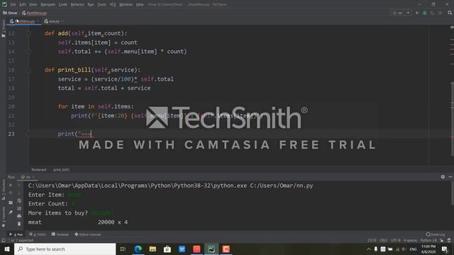 restaurant menu python смотреть онлайн
