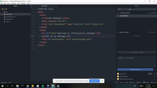 TheJavaJive Episode 2 - Integrating Atom Text Editor with Github смотреть онлайн