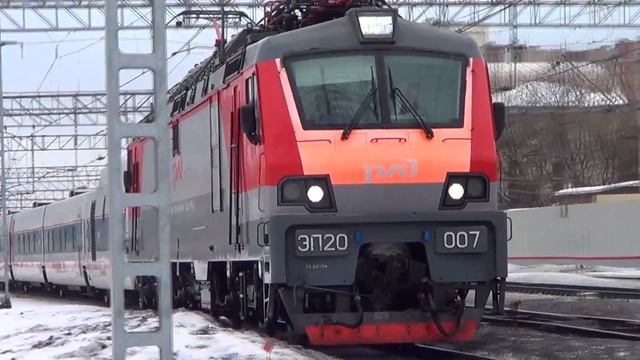 ЭП20-007 "Олимп" со скоростным поездом "Стриж" №708 "Москва - Н. Новгород" смотреть онлайн
