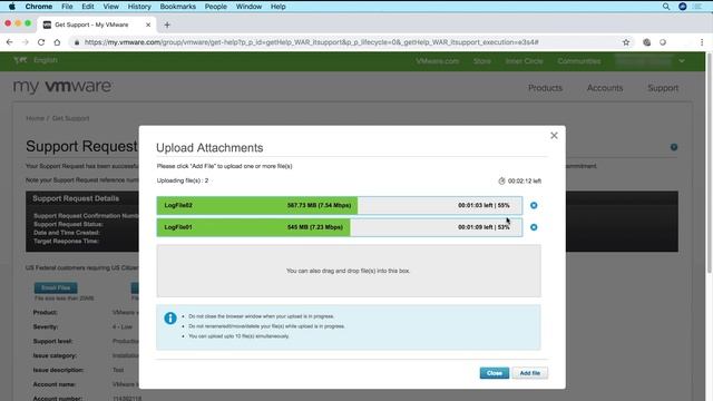 How to upload files to your VMware Technical Support Request смотреть онлайн