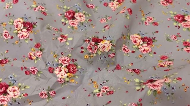 Импорт. хлопок "Букеты роз на серо-кофейном", ш.1.48м, хлопок-100%, 105гр/м.кв АРТ 17739 смотреть онлайн