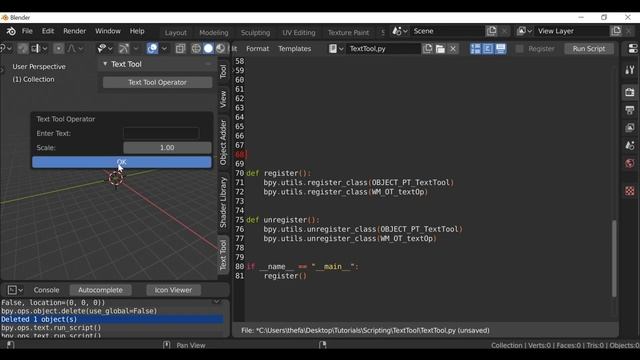 Blender Python Tutorial : Creating the Text Tool Add-on [learn python for beginners] смотреть онлайн