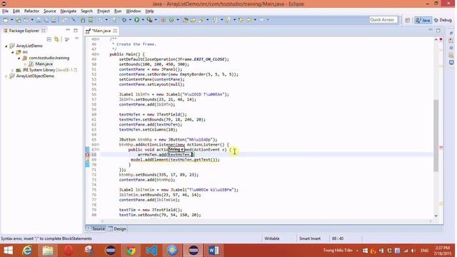 [LT Android] Bài 2.2 Demo ArrayList Java смотреть онлайн