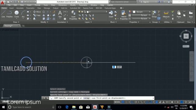 AutoCAD Modify Tool - Move, Copy, Stretch -- Tamil смотреть онлайн
