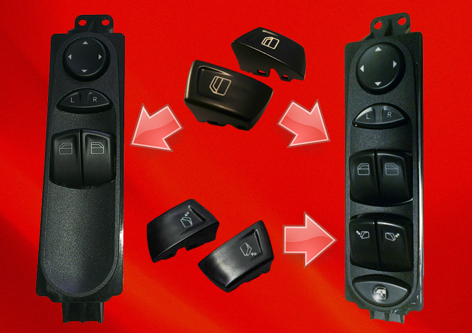 Кнопки стеклоподъёмника Мерседес Виано, Вито W639, ремонт, замена.Mercedes VIANO,MERECEDES VITO W639