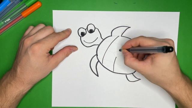 Как нарисовать Черепаху|Рисование для детей. смотреть онлайн