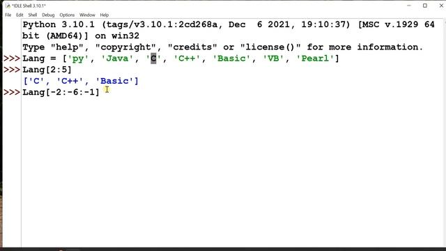 41 - Accessing a part of a list through slicing in python Language смотреть онлайн