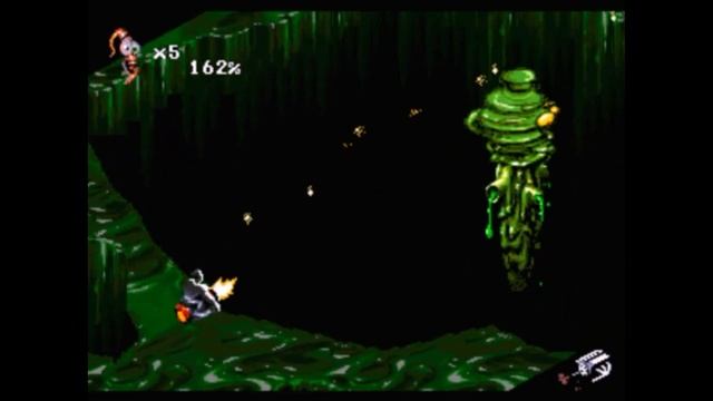 Sega Mega Drive 2 (Smd) 16-bit Earthworm Jim 2 part Level 5 The Flyin King