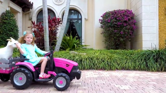 Настя играет в ферму с игрушками смотреть онлайн