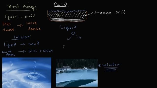 Liquid water denser than solid water (ice) | Biology | Khan Academy смотреть онлайн