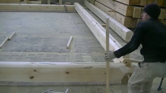 Часть 1 Подгонка предварительная сборка сруба дома из лафета. Выставление диагоналей. Норвежский до смотреть онлайн