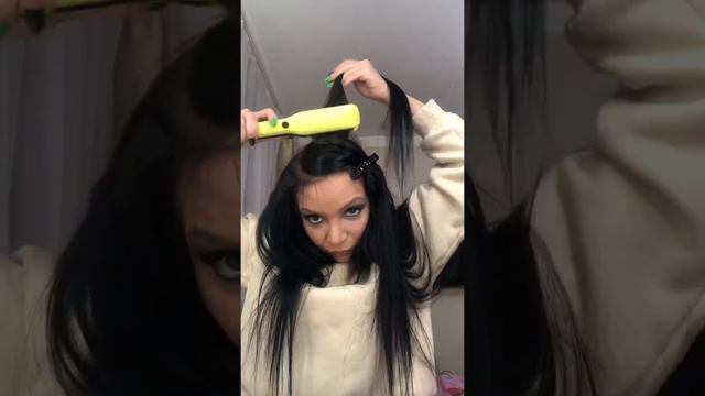 Как сделать объём на прямых волосах . Укладка с помощью гафре