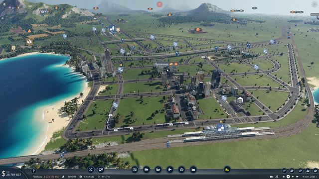 Контролируем рост Мегаполиса  Transport Fever 2 песочница с модами  S02 22 жд игры