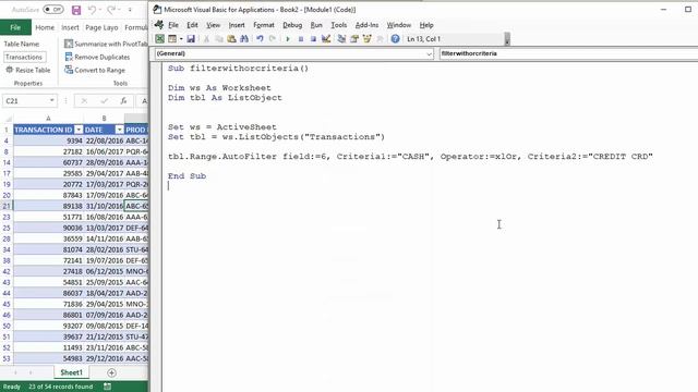 Excel VBA Code to Filter with OR Criteria in an Excel Table смотреть онлайн