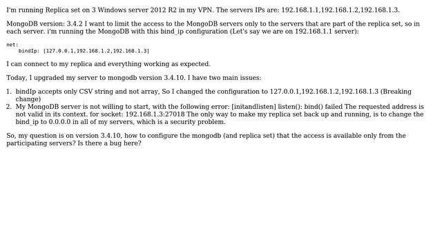 DevOps & SysAdmins: MongoDB - Bind_IP Breaking changes and Replica set broken смотреть онлайн